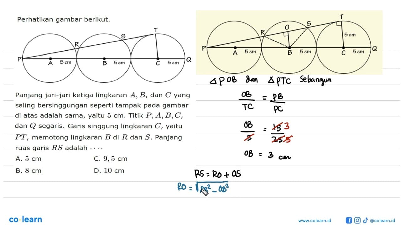 Perhatikan gambar berikut.Panjang jari-jari ketiga