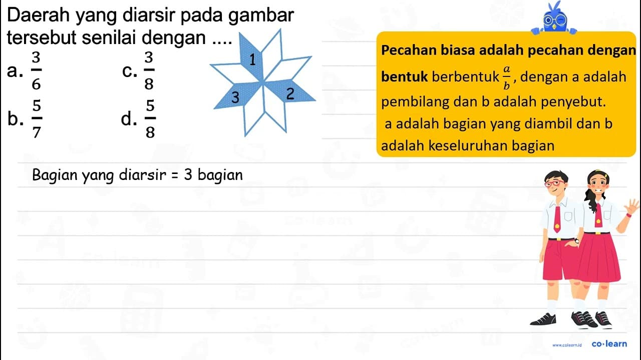 Daerah yang diarsir pada gambar tersebut senilai dengan a.