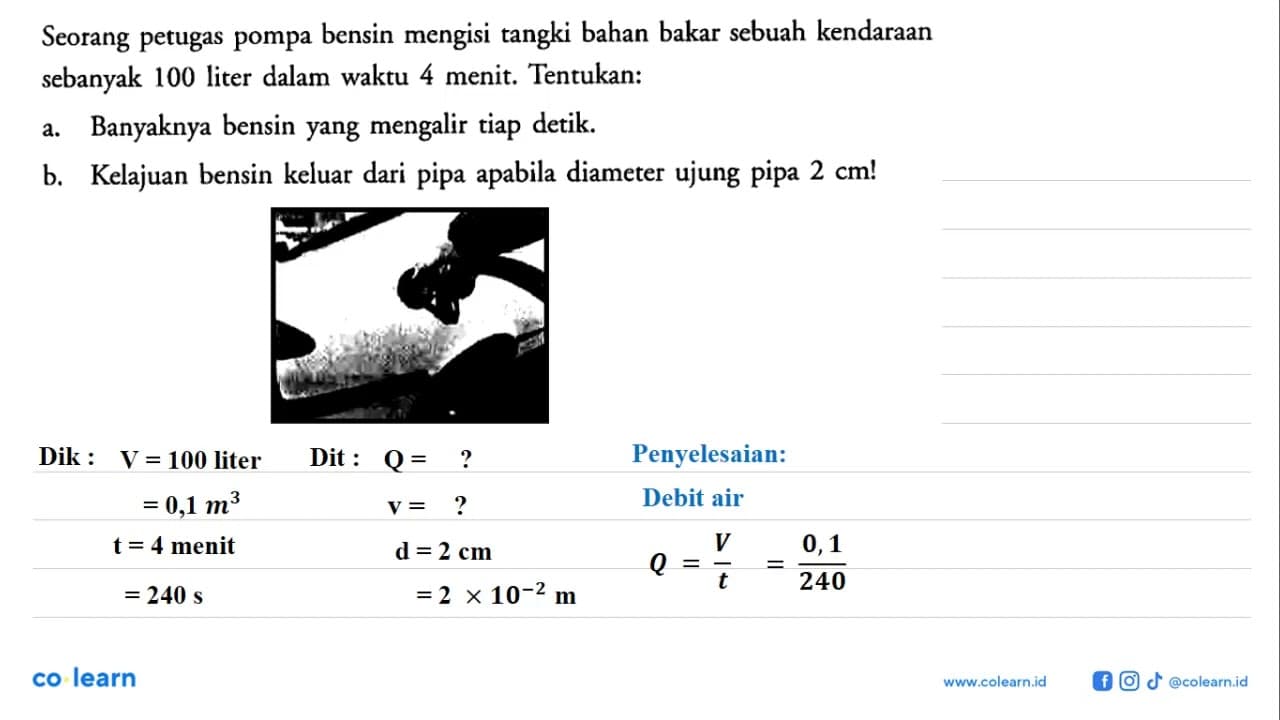 Seorang petugas pompa bensin mengisi tangki bahan bakar