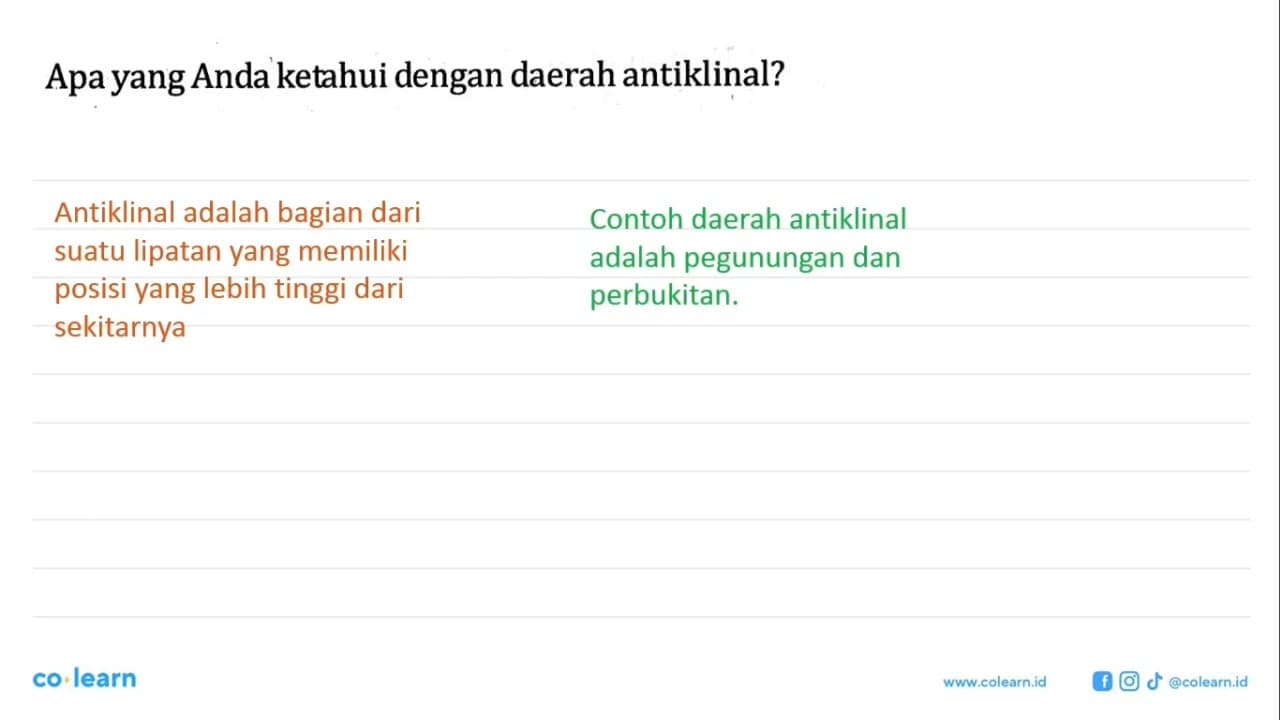 Apayang Anda ketahui dengan daerah antiklinal?