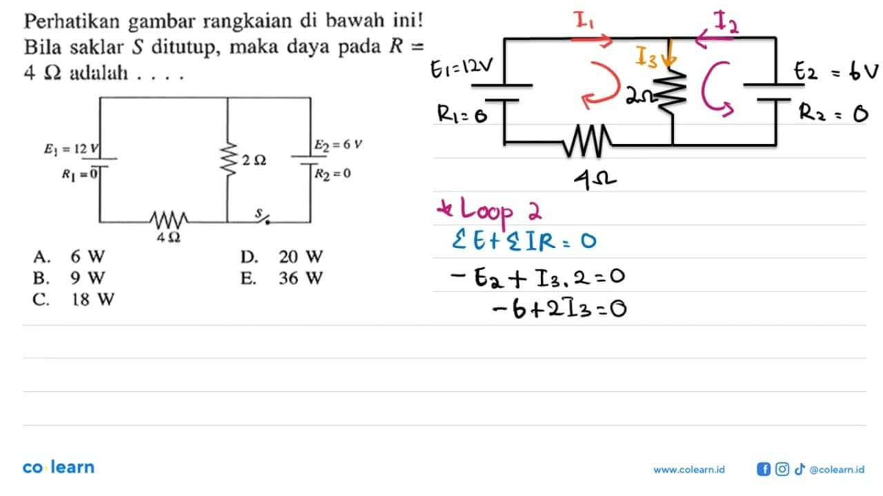 Perhatikan gambar rangkaian di bawah ini! Bila saklar S