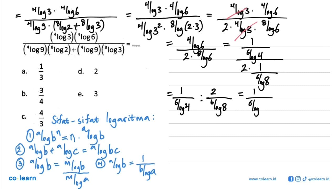 (4log3)(4log6) / (4log9)(8log2)+(4log9)(8log3)=....