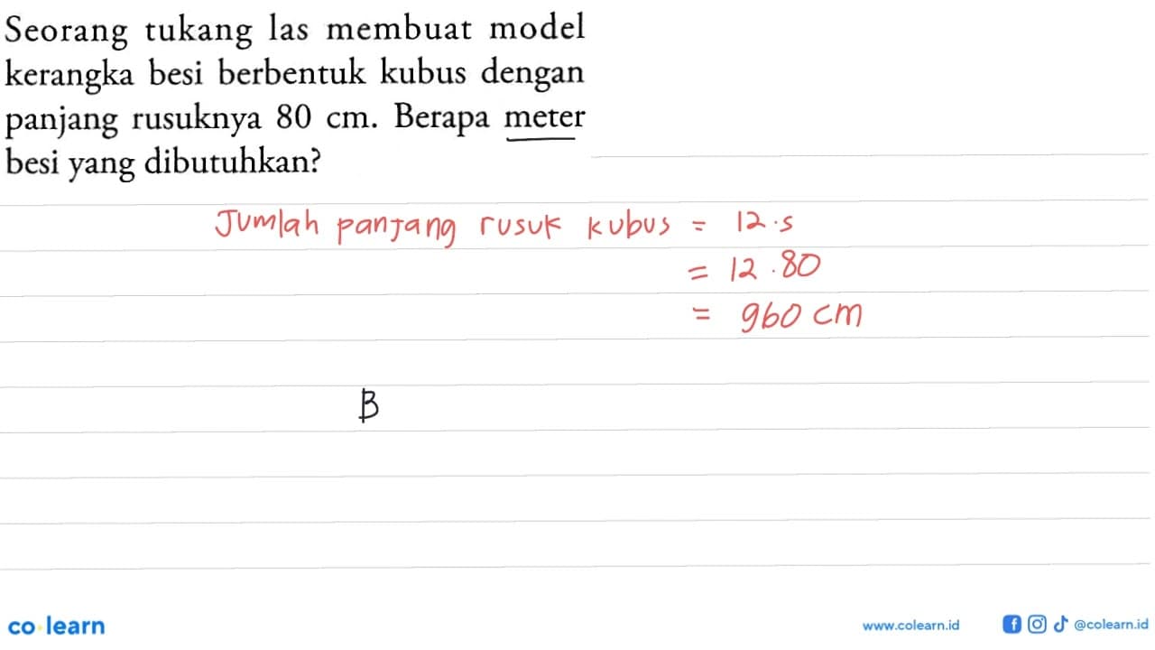 Seorang tukang las membuat model kerangka besi berbentuk