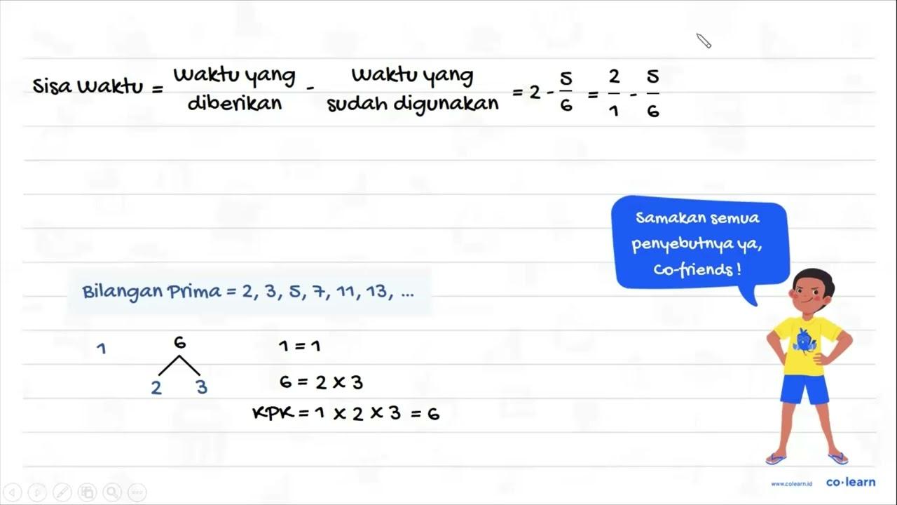 Angga sedang mengikuti ujian matematika. Waktu yang