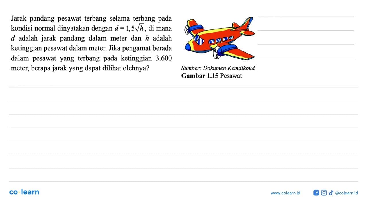 Jarak pandang pesawat terbang selama terbang pada kondisi