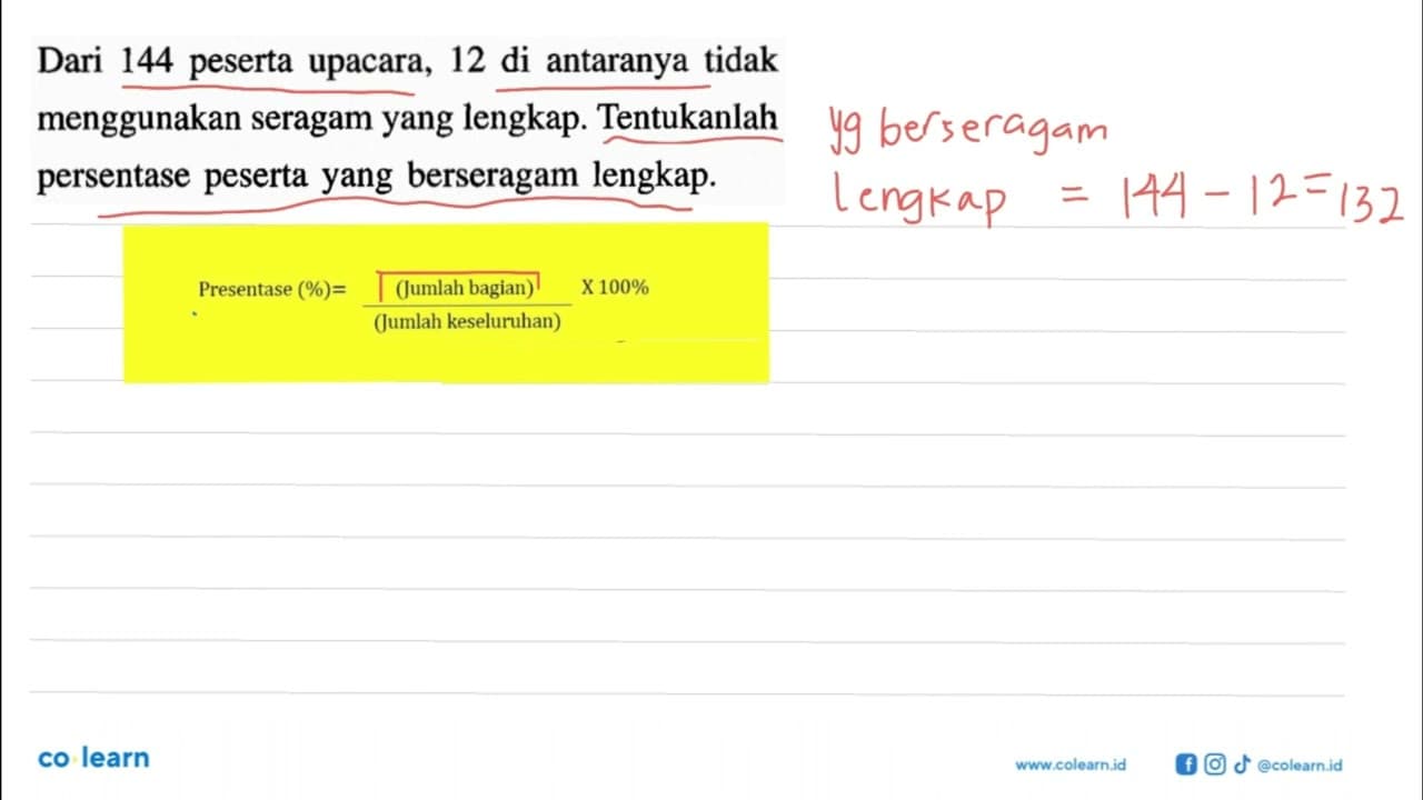 Dari 144 peserta upacara, 12 di antaranya tidak menggunakan