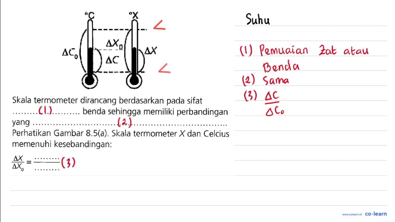 Skala termometer dirancang berdasarkan pada sifat benda