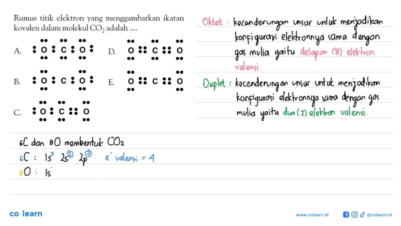 Rumus titik elektron yang menggambarkan ikatan kovalen