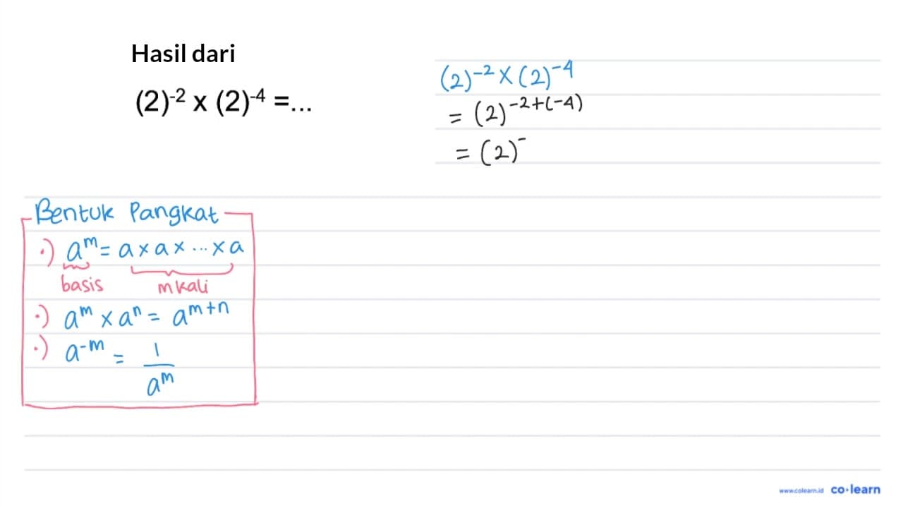 (2)^(-2) x(2)^(-4)=...