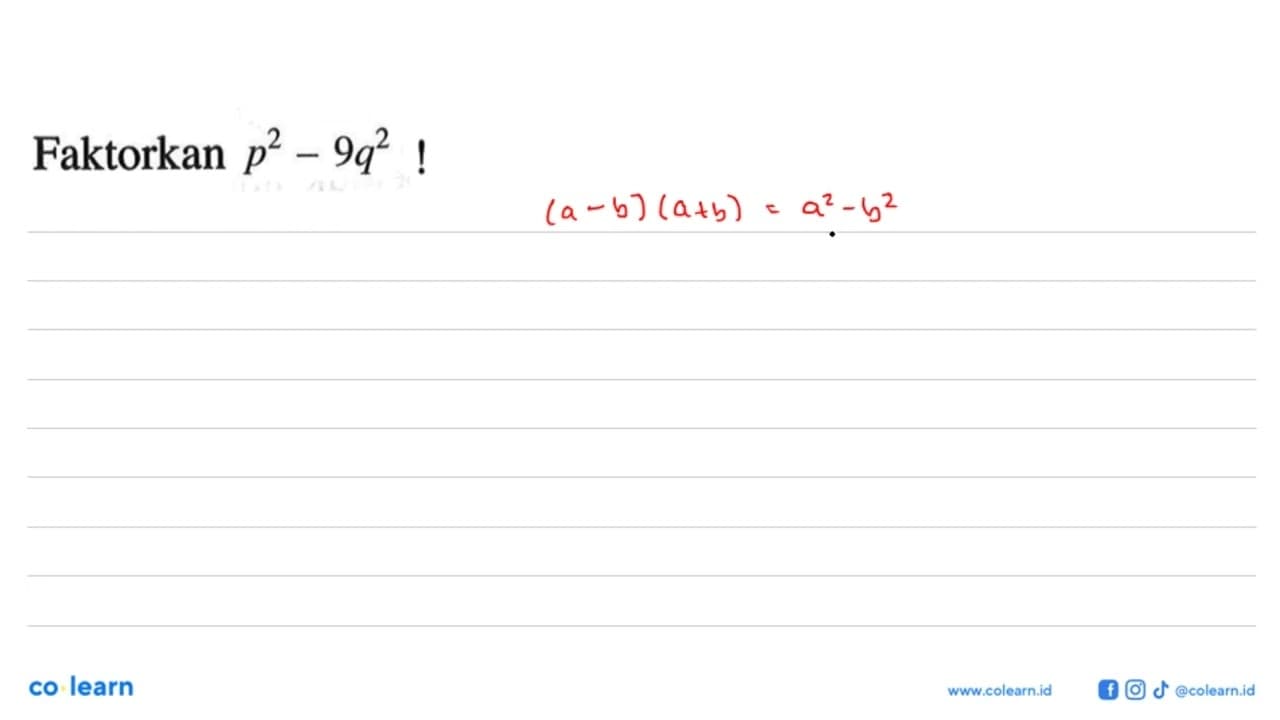 Faktorkan p^2 - 9q^2!