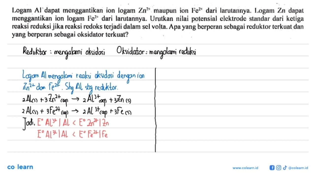 Logam Al dapat menggantikan ion logam Zn^(2+) maupun ion