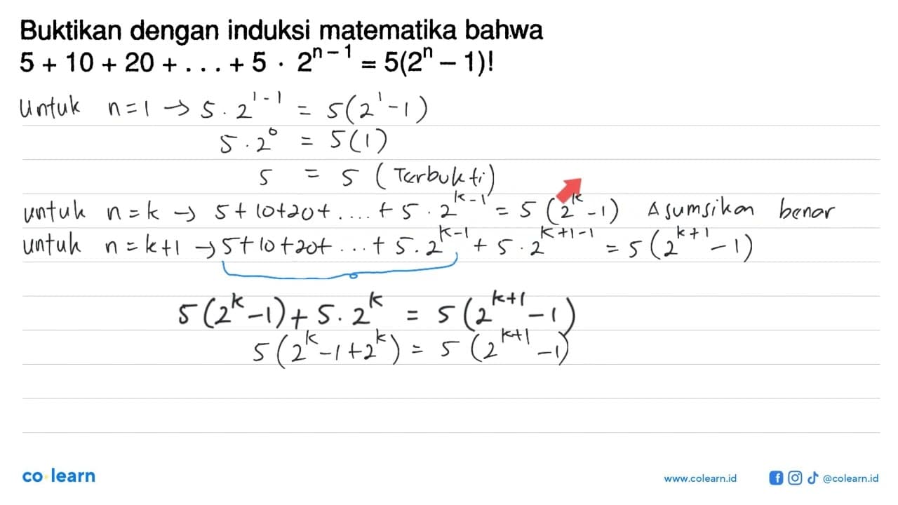 Buktikan dengan induksi matematika bahwa