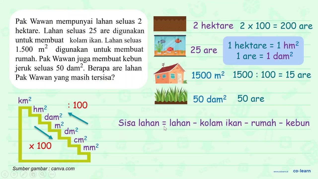 Pak Wawan mempunyai lahan seluas 2 hektare. Lahan seluas 25