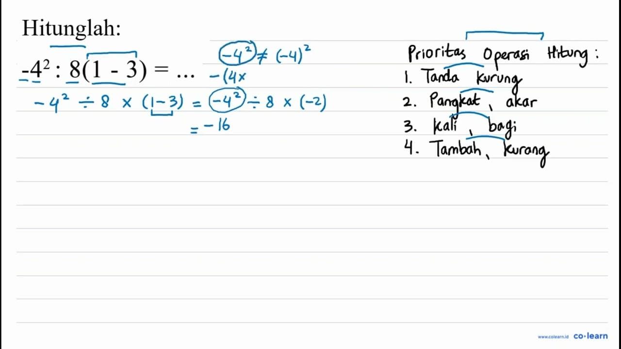 -4^(2): 8(1-3)=...