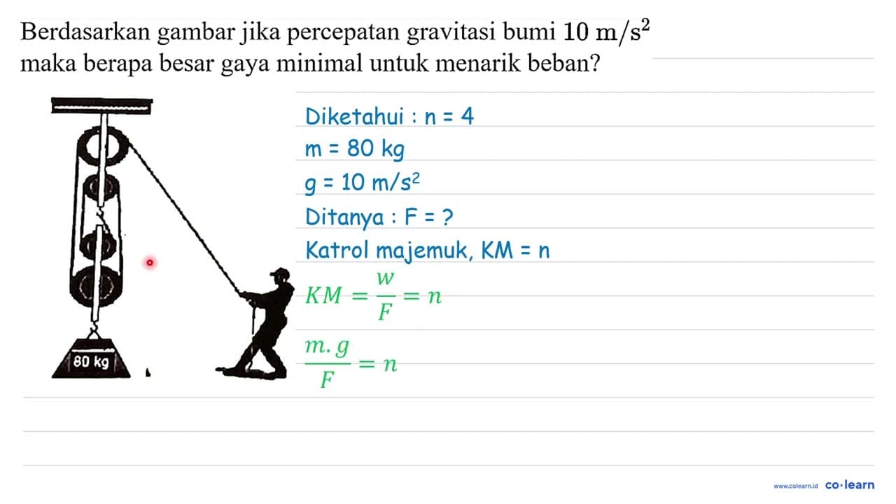 Berdasarkan gambar jika percepatan gravitasi bumi 10 m /