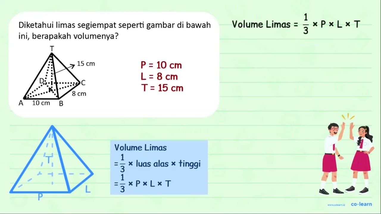 Diketahui limas segiempat seperti gambar di bawah ini,