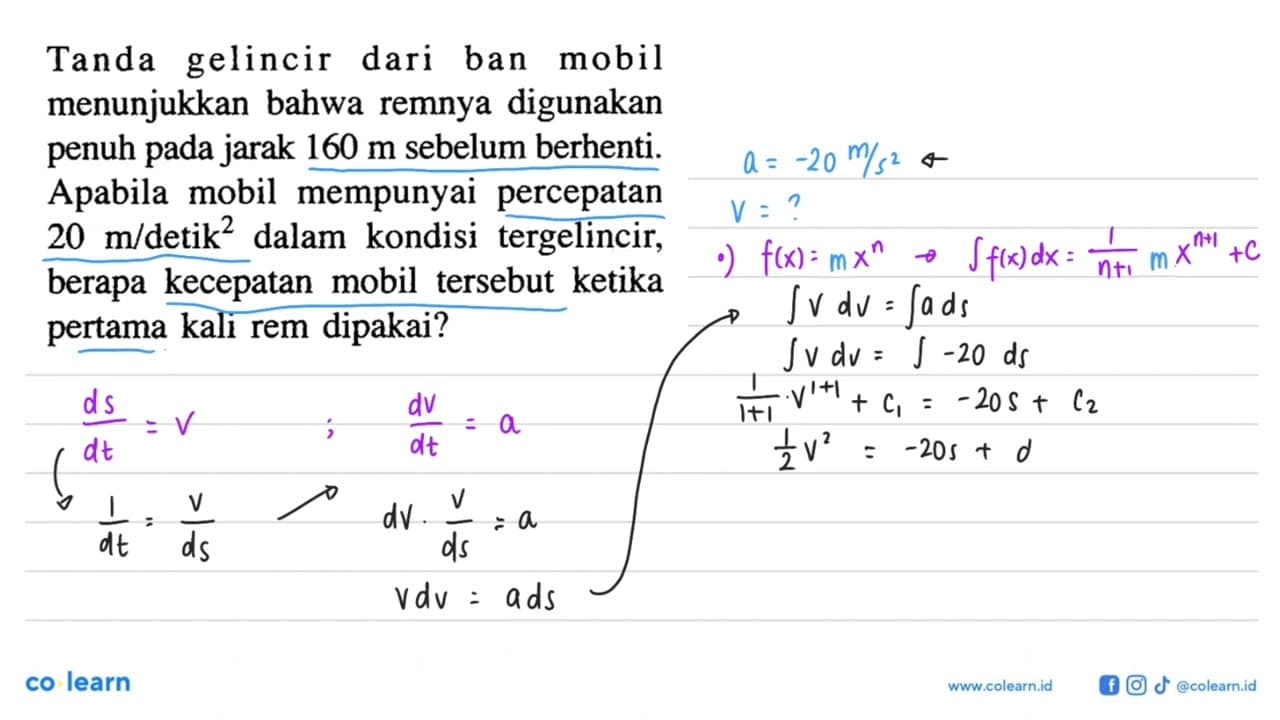 Tanda gelincir dari ban mobil menunjukkan bahwa remnya