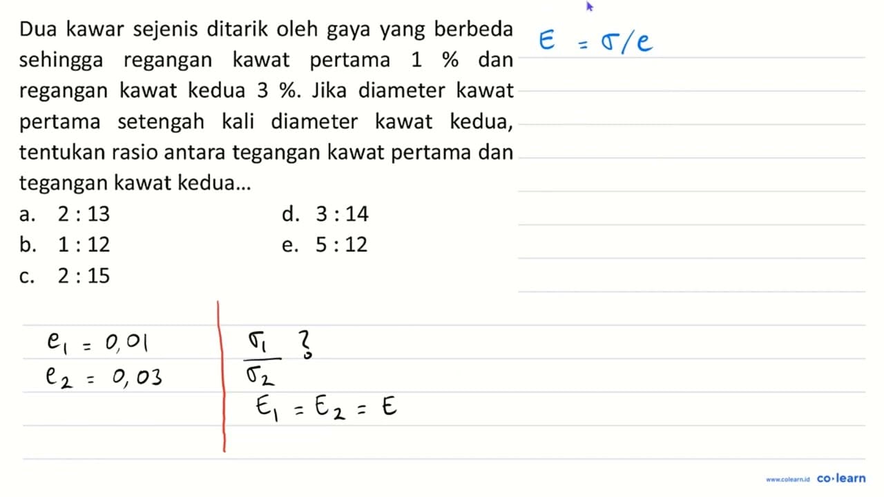 Dua kawar sejenis ditarik oleh gaya yang berbeda sehingga