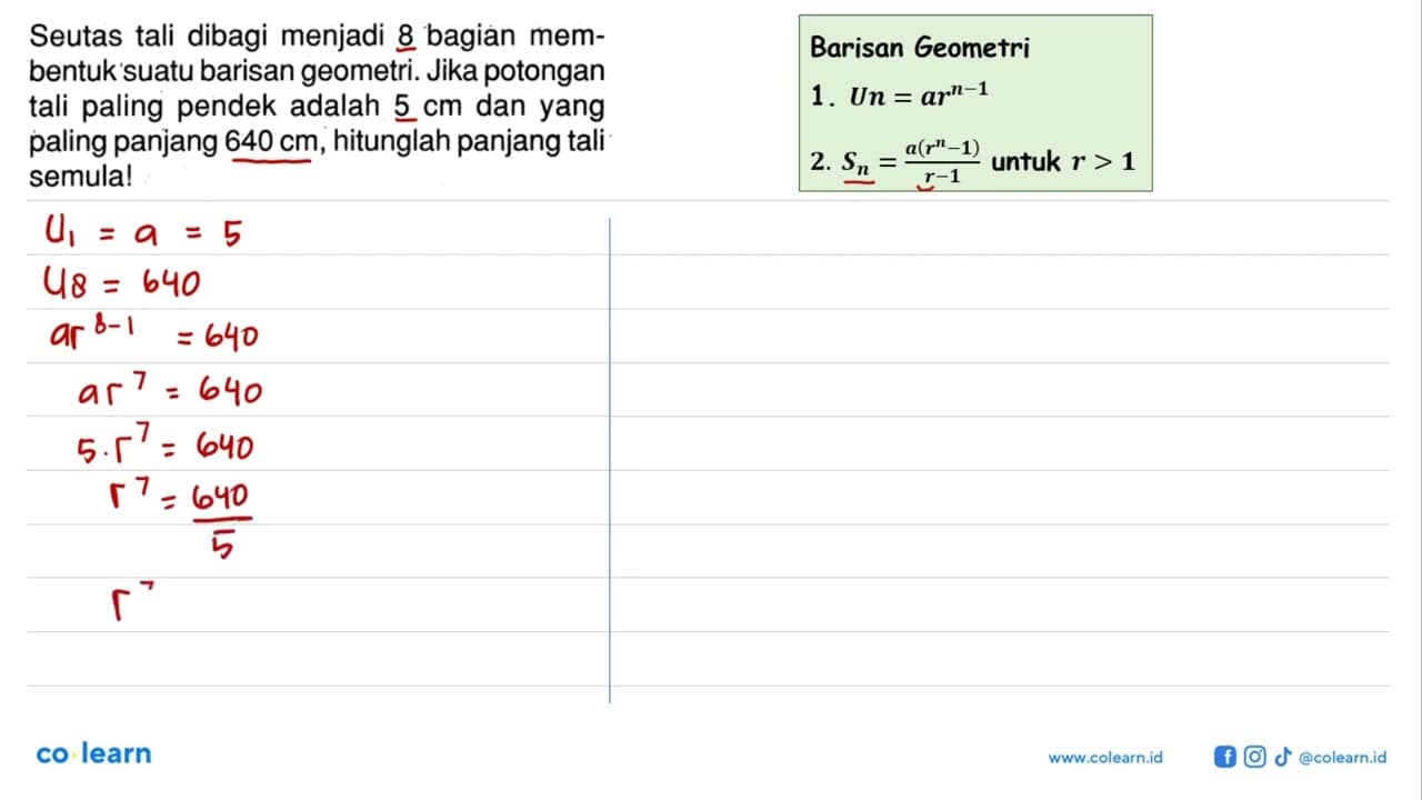 Seutas tali dibagi menjadi 8 bagian mem- bentuk suatu