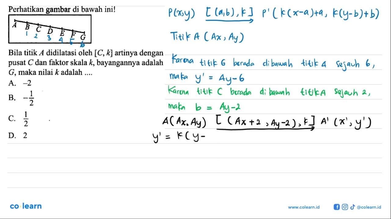 Perhatikan gambar di bawah ini! A B C D E F G Bila titik A