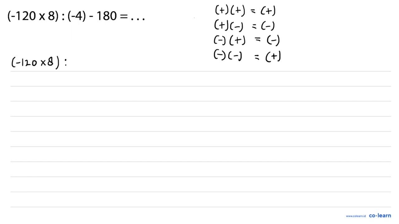 (-120 x 8):(-4)-180=...