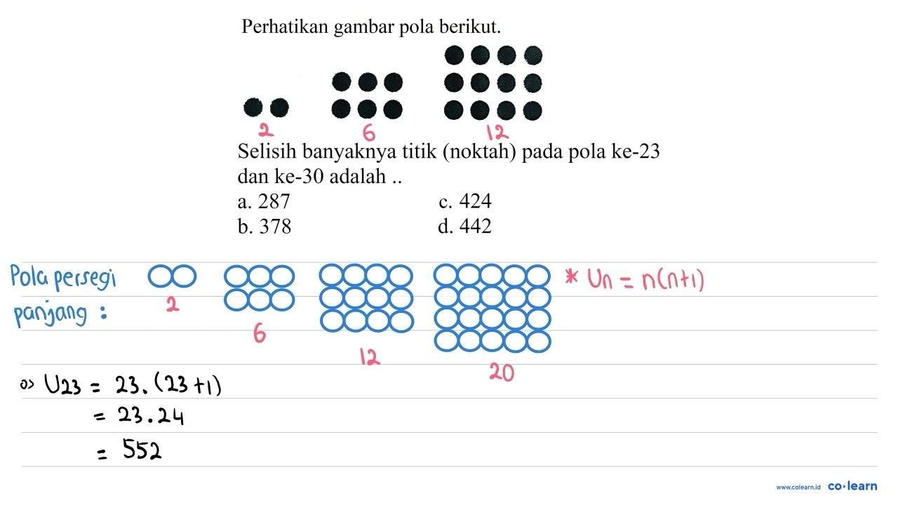 Perhatikan gambar pola berikut. 000 Selisih banyaknya titik