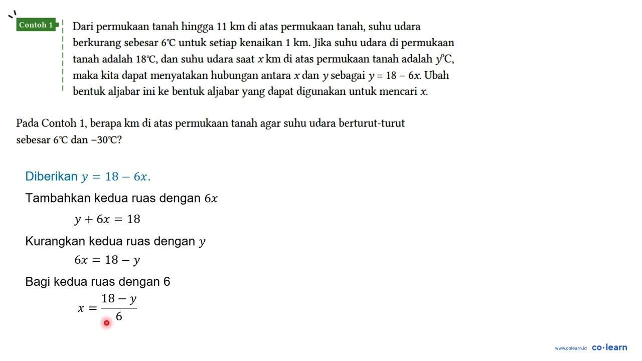 Contoh 1 Dari permukaan tanah hingga 11 km di atas