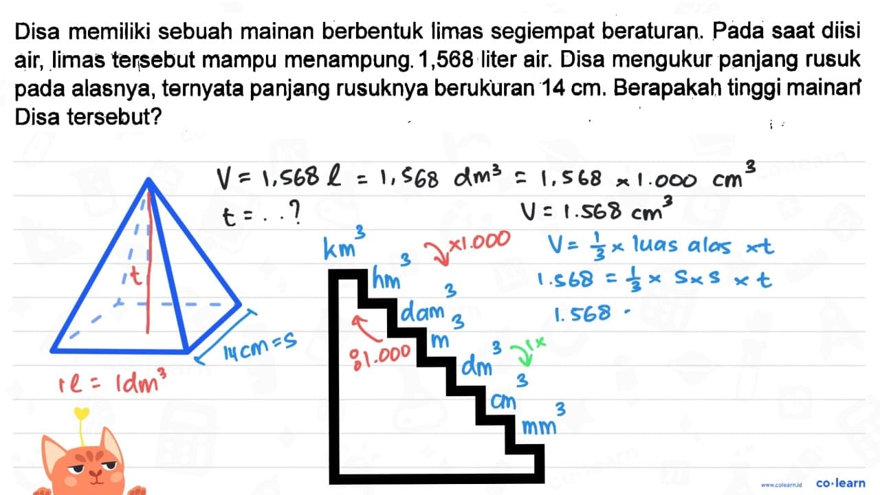 Disa memiliki sebuah mainan berbentuk limas segiempat