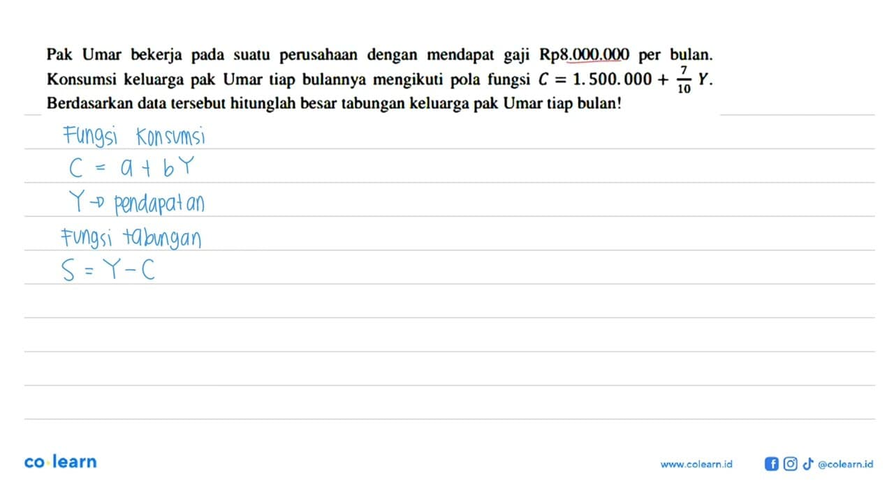 Pak Umar bekerja pada suatu perusahaan dengan mendapat gaji