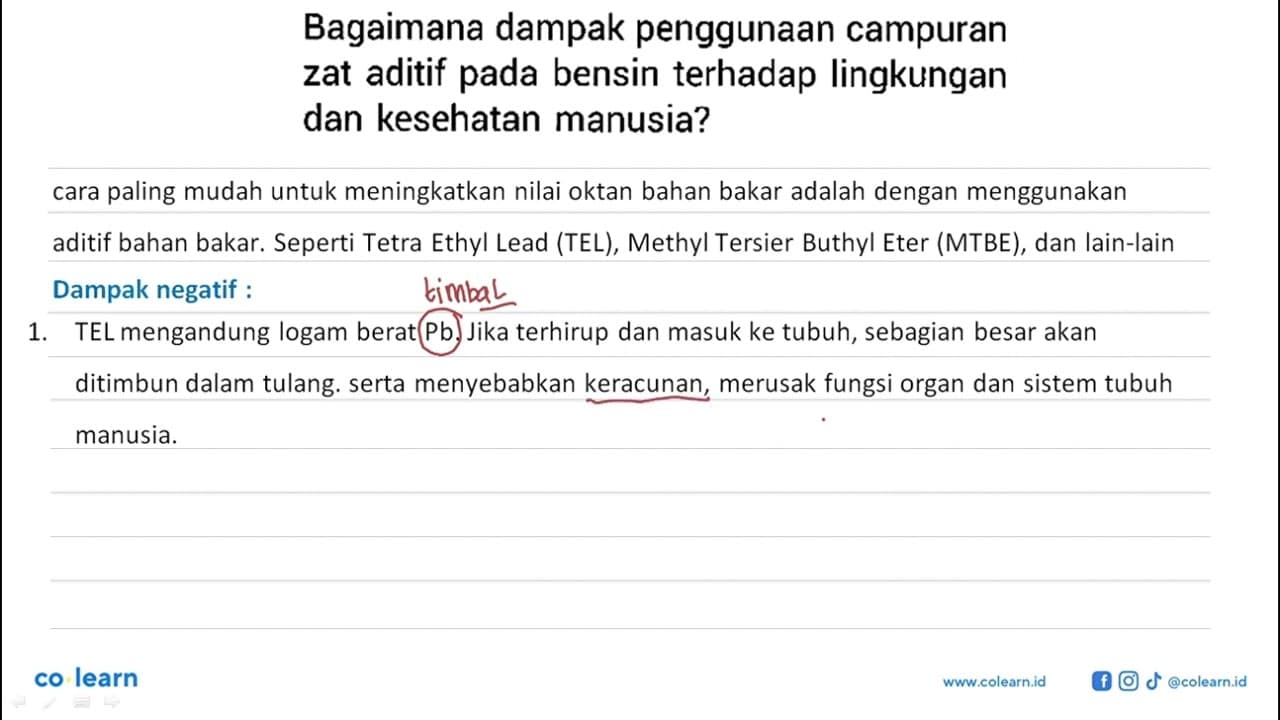 Bagaimana dampak penggunaan campuran zat aditif pada bensin