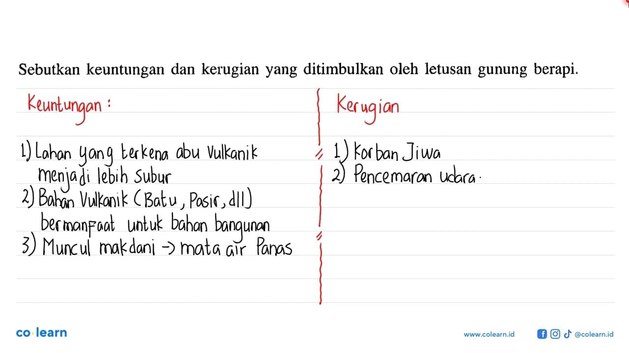 Sebutkan keuntungan dan kerugian yang ditimbulkan oleh