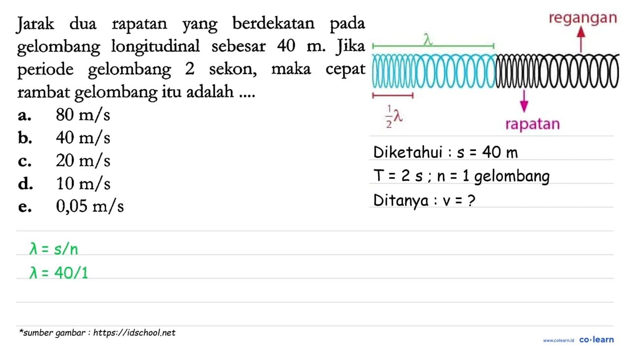 Jarak dua rapatan berdekatan yang pada gelombang