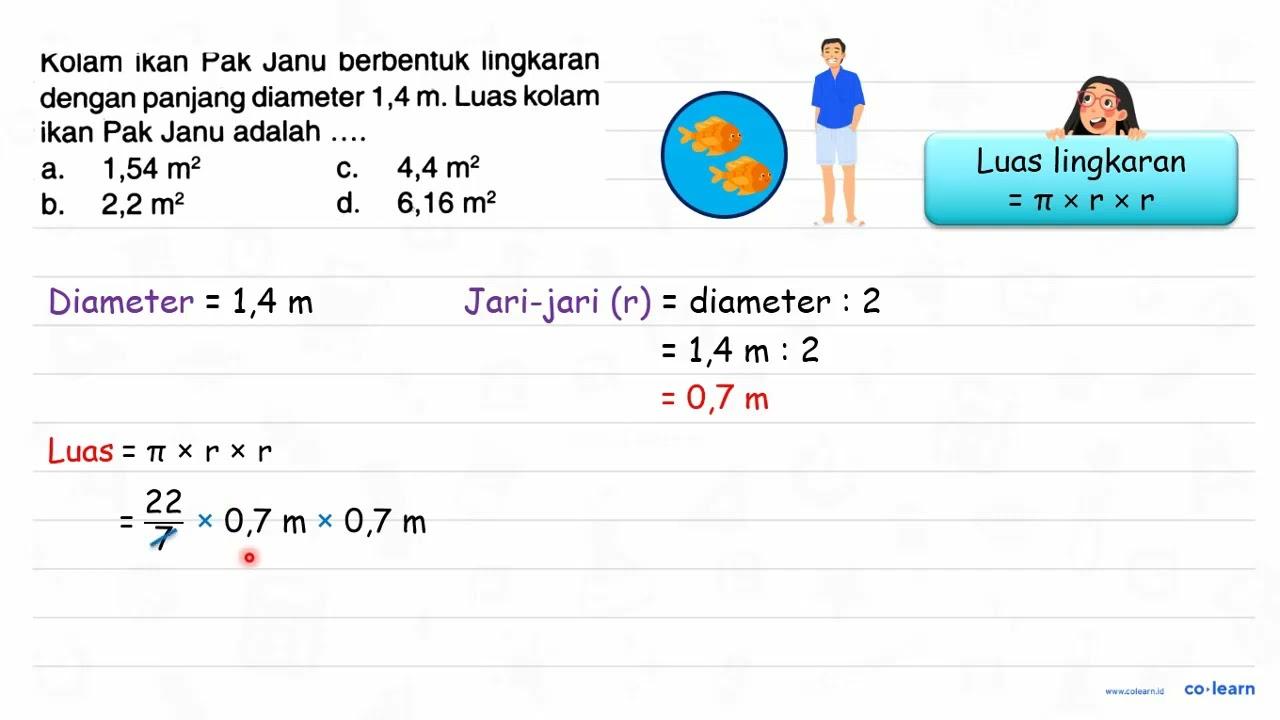 Kolam ikan Pak Janu berbentuk lingkaran dengan panjang