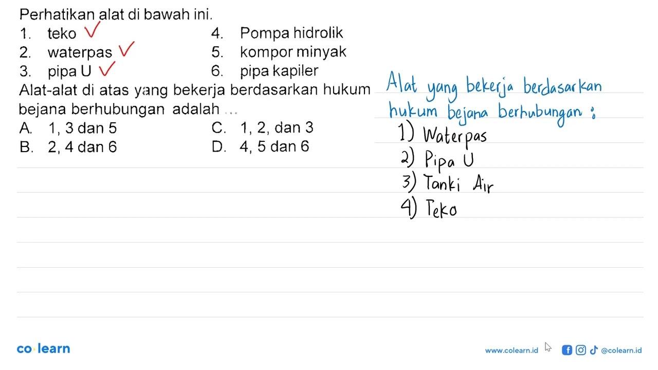 Perhatikan alat di bawah ini. 1. teko 4. Pompa hidrolik 2.