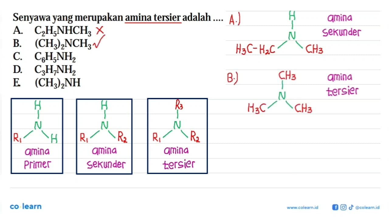 Senyawa yang merupakan amina tersier adalah ....A. C2 H5