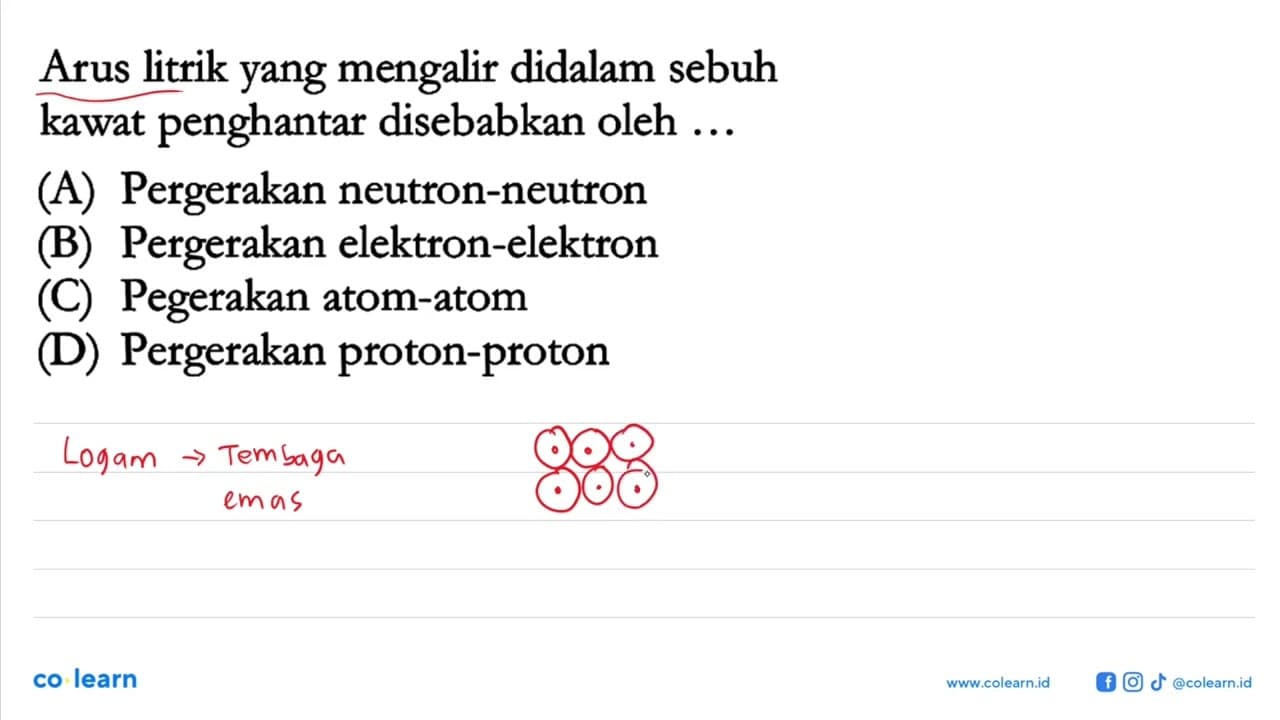 Arus litrik yang mengalir didalam sebuh kawat penghantar