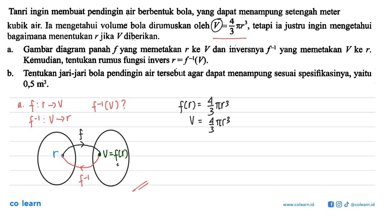 Tanri ingin membuat pendingin air berbentuk bola, yang