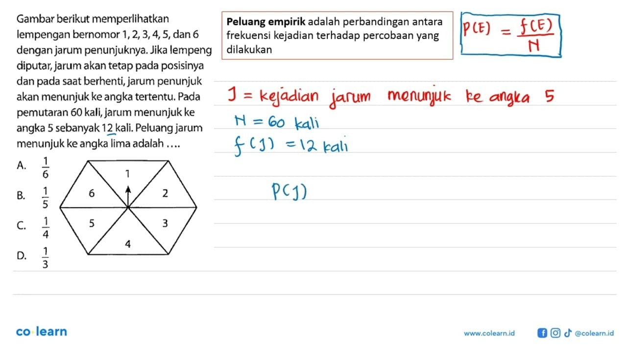 Gambar berikut memperlikan lempengan bernomor 1,2,3,4,5 ,