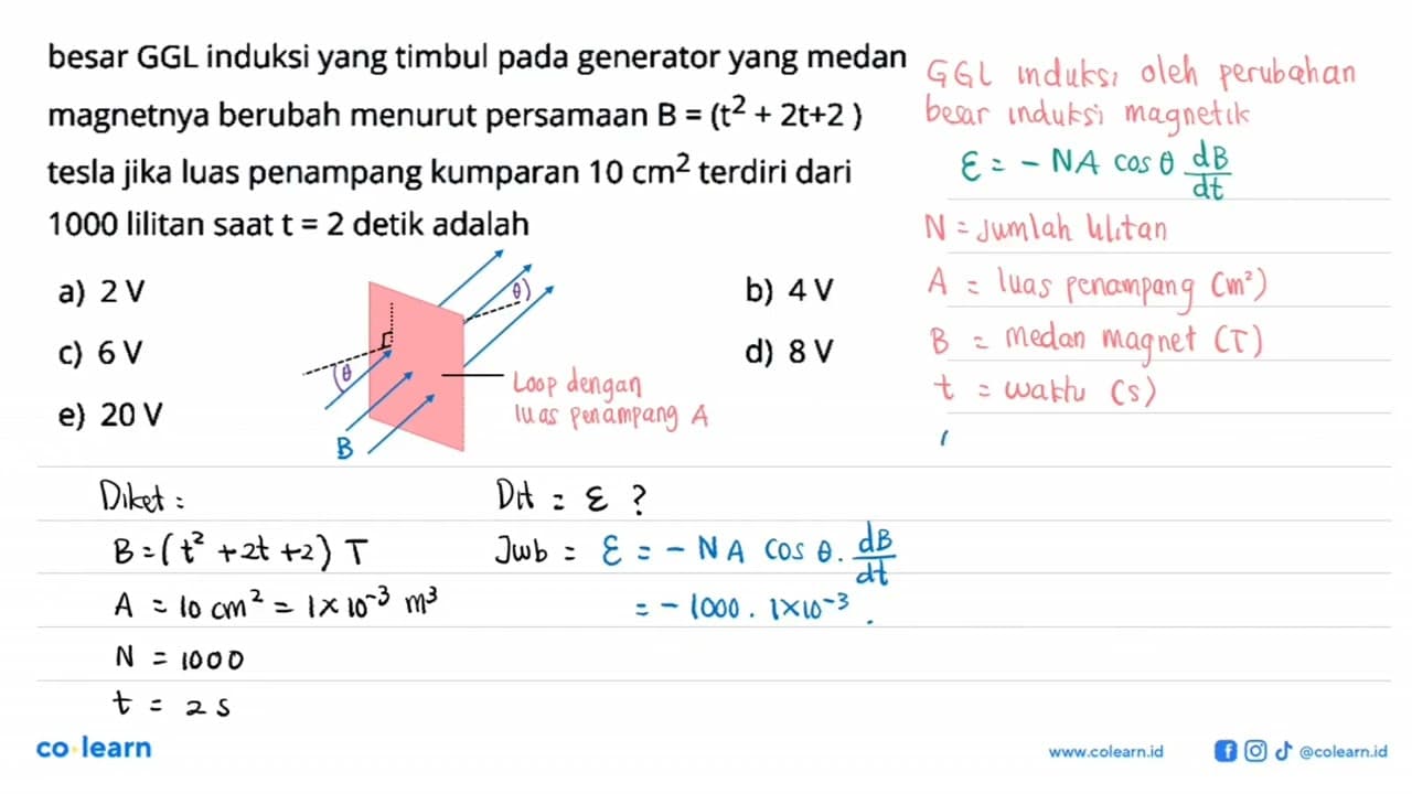 besar GGL induksi yang timbul pada generator yang medan