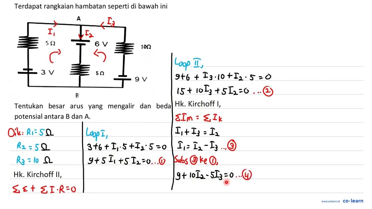 Terdapat rangkaian hambatan seperti di bawah ini Tentukan