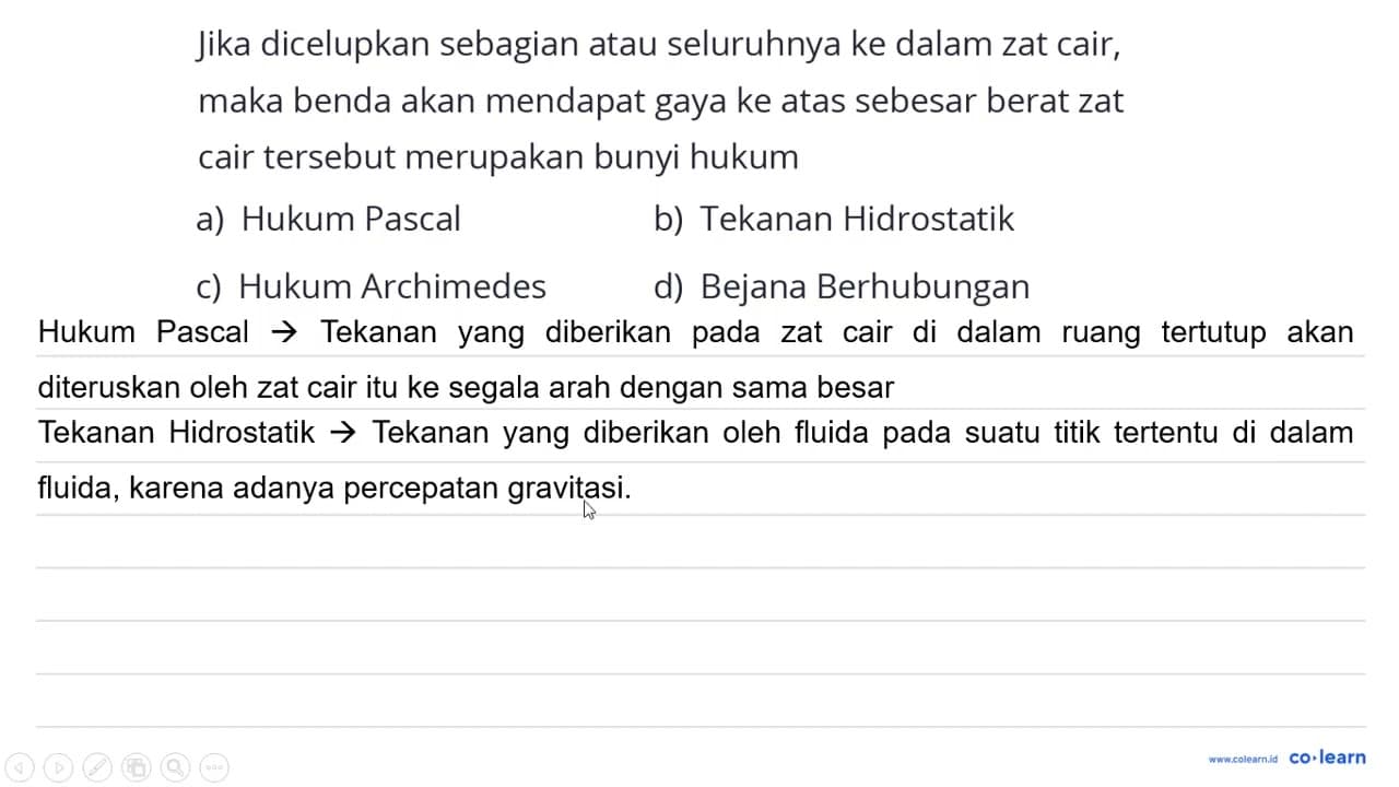 Jika dicelupkan sebagian atau seluruhnya ke dalam zat cair,