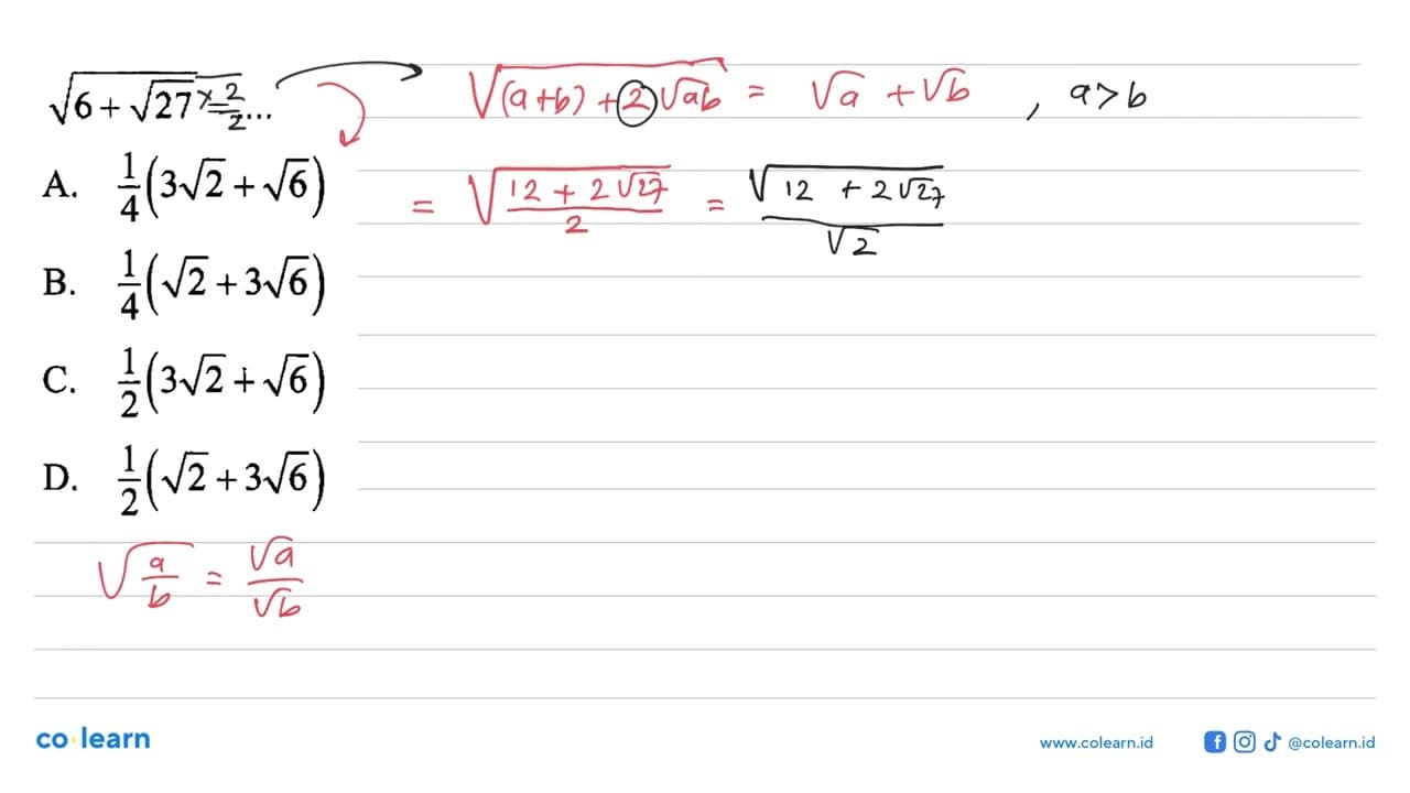 akar(6 + akar(27)) = ...