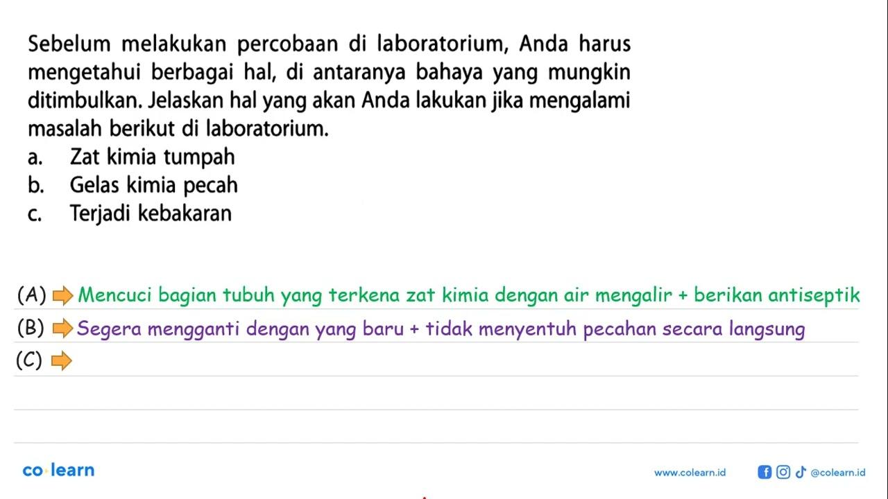 Sebelum melakukan percobaan di laboratorium, Anda harus