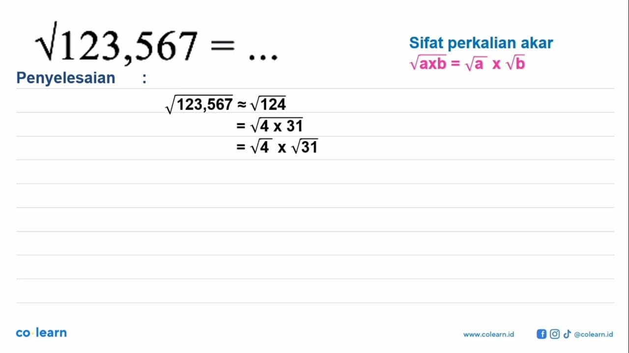 akar(123,567) =...