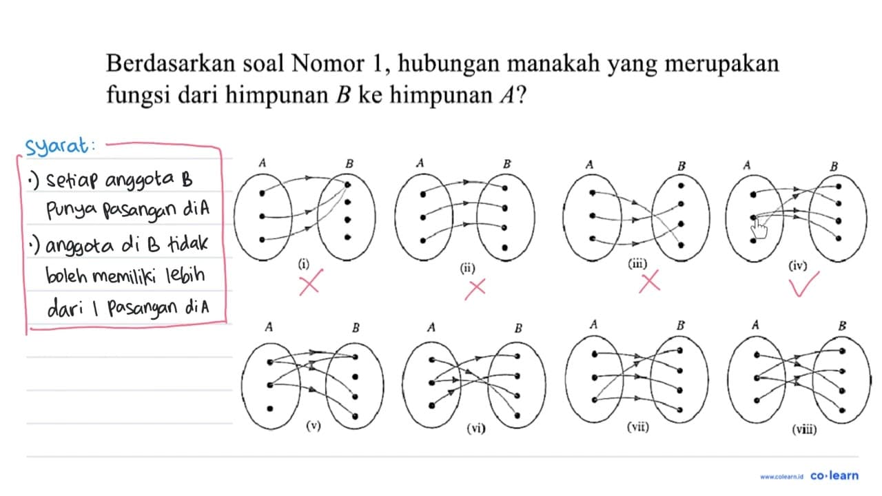 Berdasarkan soal Nomor 1 , hubungan manakah yang merupakan