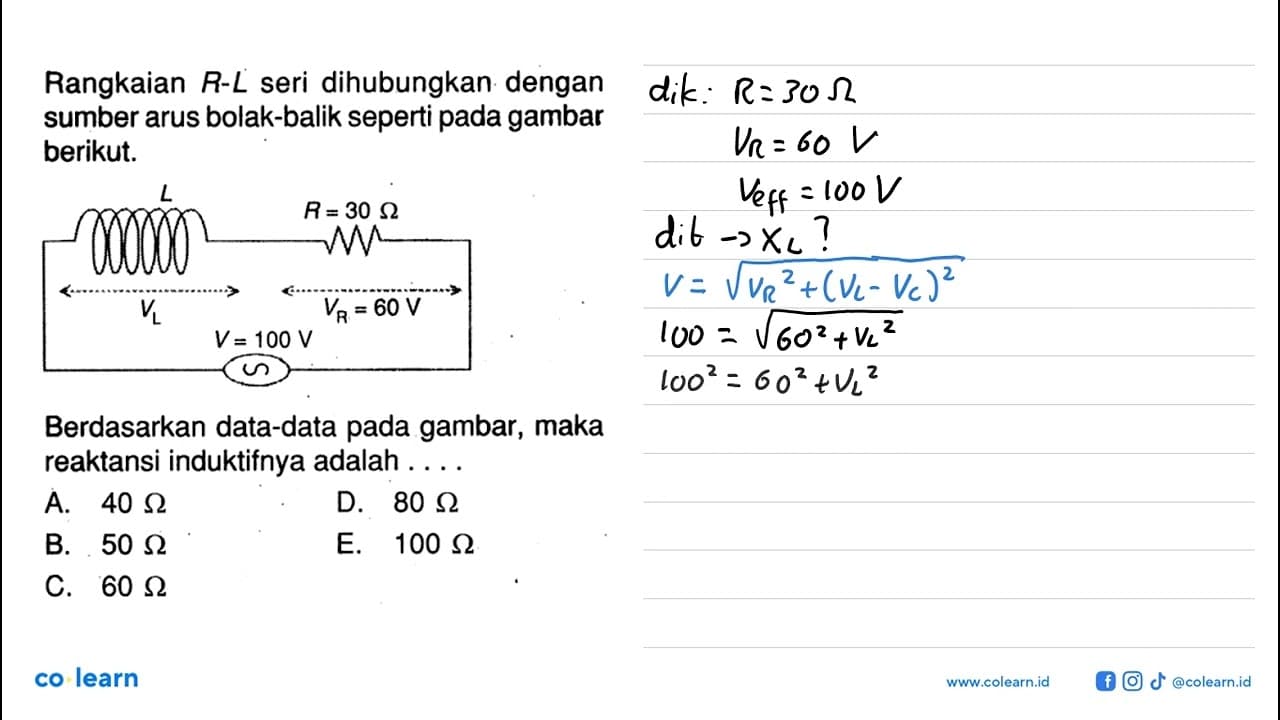 Rangkaian R-L seri dihubungkan dengan sumber arus