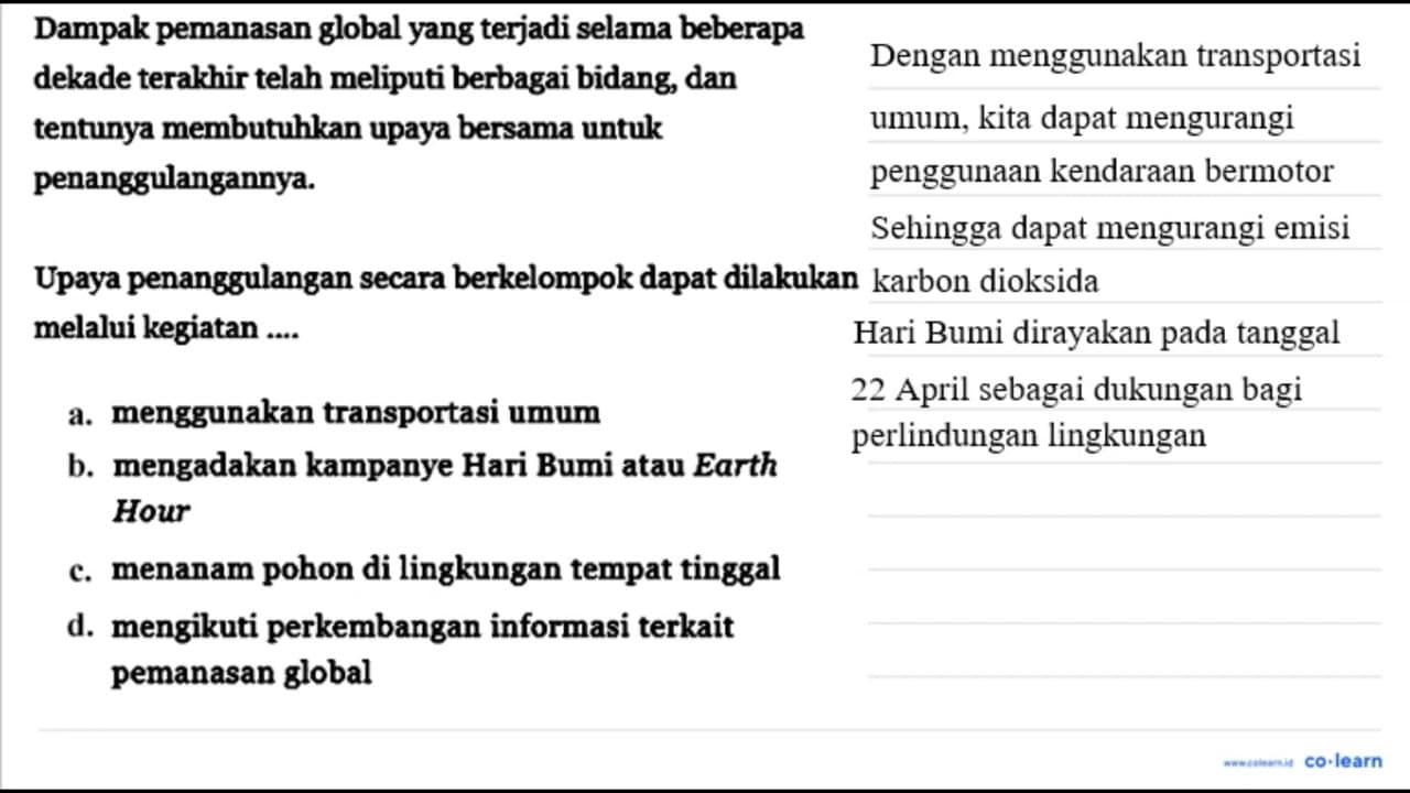 Dampak pemanasan global yang terjadi selama beberapa dekade