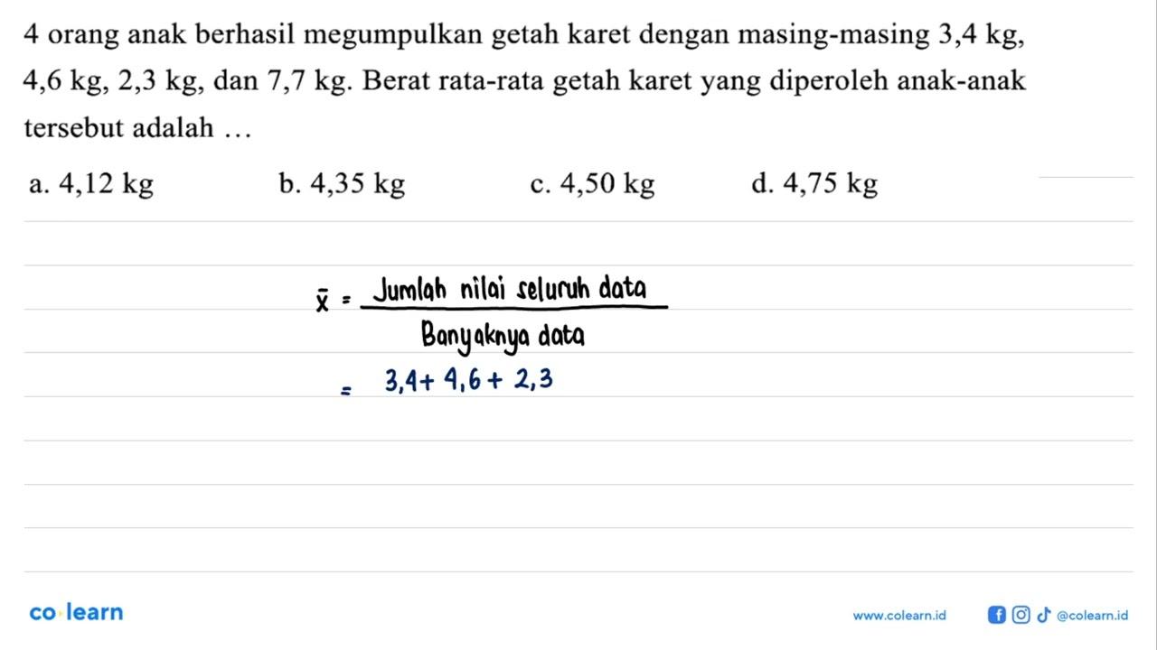 4 orang anak berhasil megumpulkan getah karet dengan