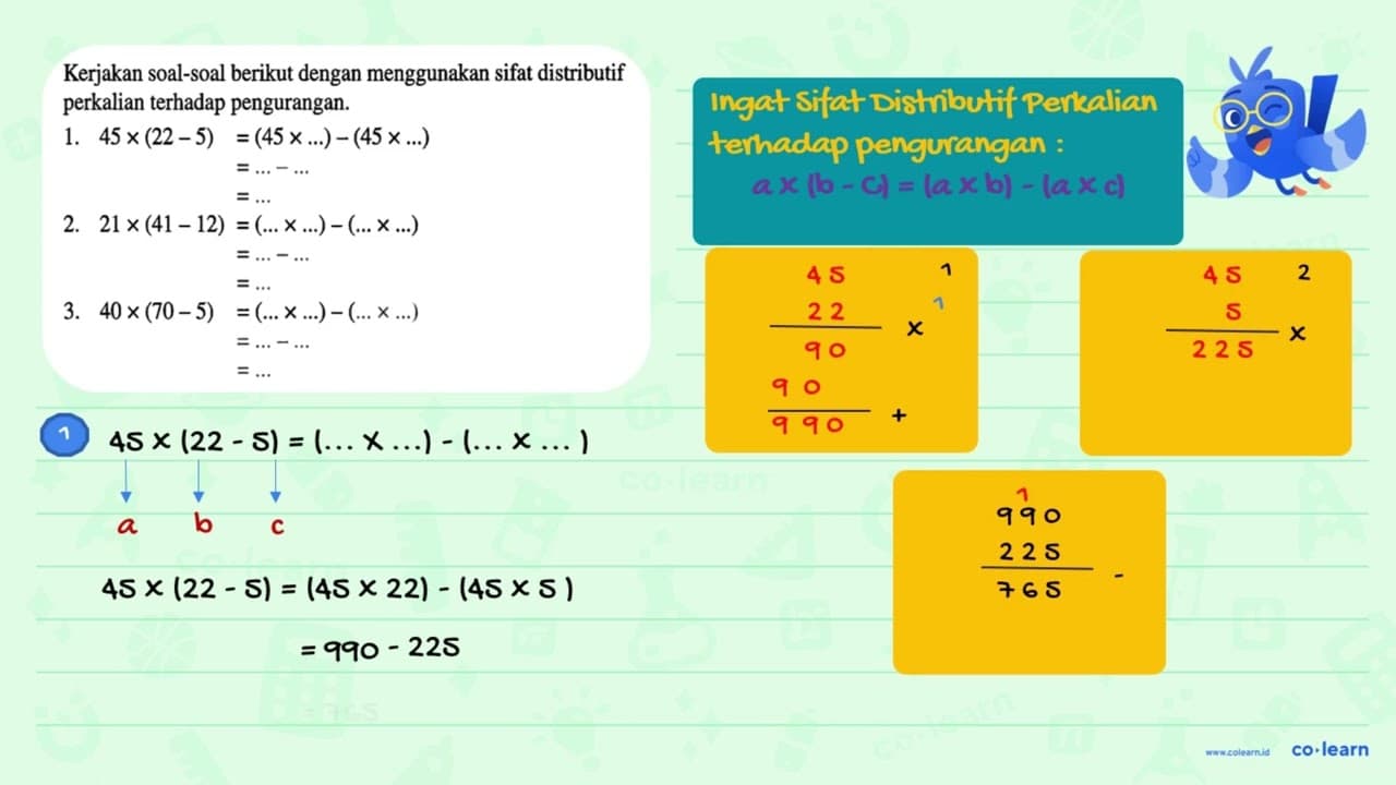 Kerjakan soal-soal berikut dengan menggunakan sifat