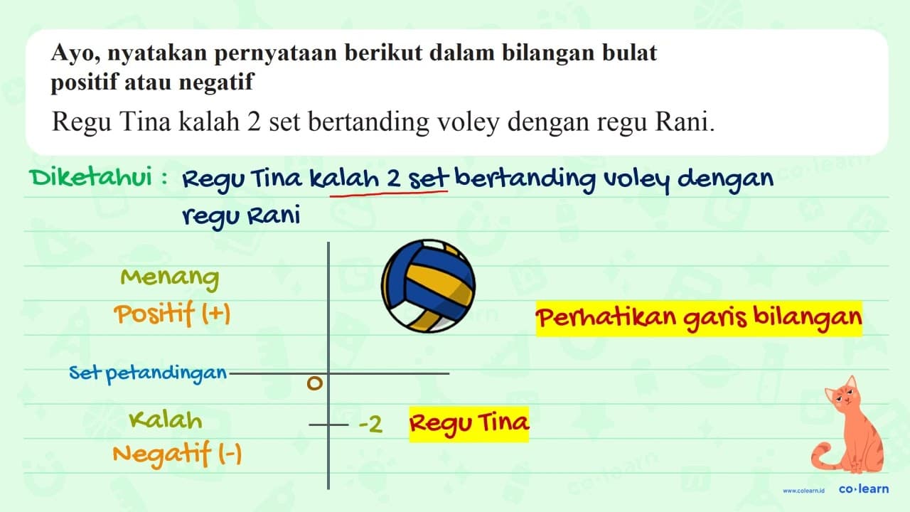 Regu Tina kalah 2 set bertanding voley dengan regu Rani.